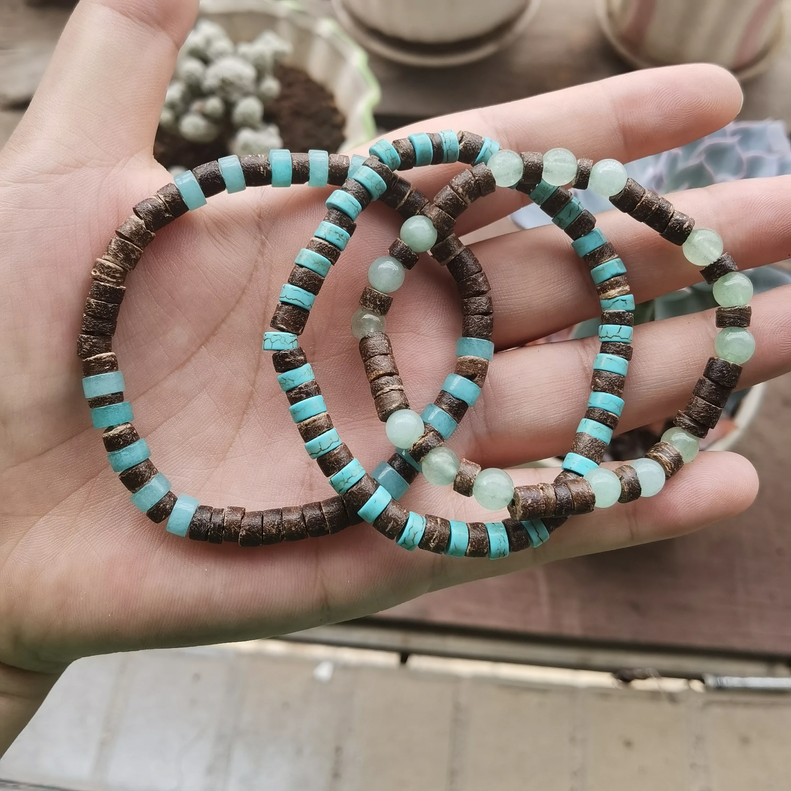 Mens Beaded Bracelet Set