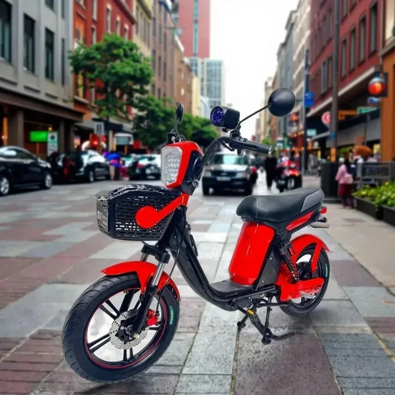 Bicicletta elettrica di alta gamma 800w per adulti, bici elettrica da città da 18 pollici con motore sul mozzo posteriore e batteria integrata - immagine 2