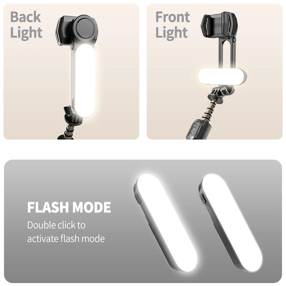 Estabilizador do Telefone sem Fio Bluetooth com Luz de Preenchimento Móvel Handheld Cardan Selfie Vara Tripé Estabilizador Smartphone - Image 2