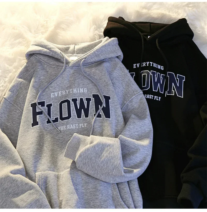 

Sweatshirts Women Autumn Korean Y2k Fashion Female Casual Hooded Hoodies Letter Printed Harajuku Streetwear Sweatshirt New