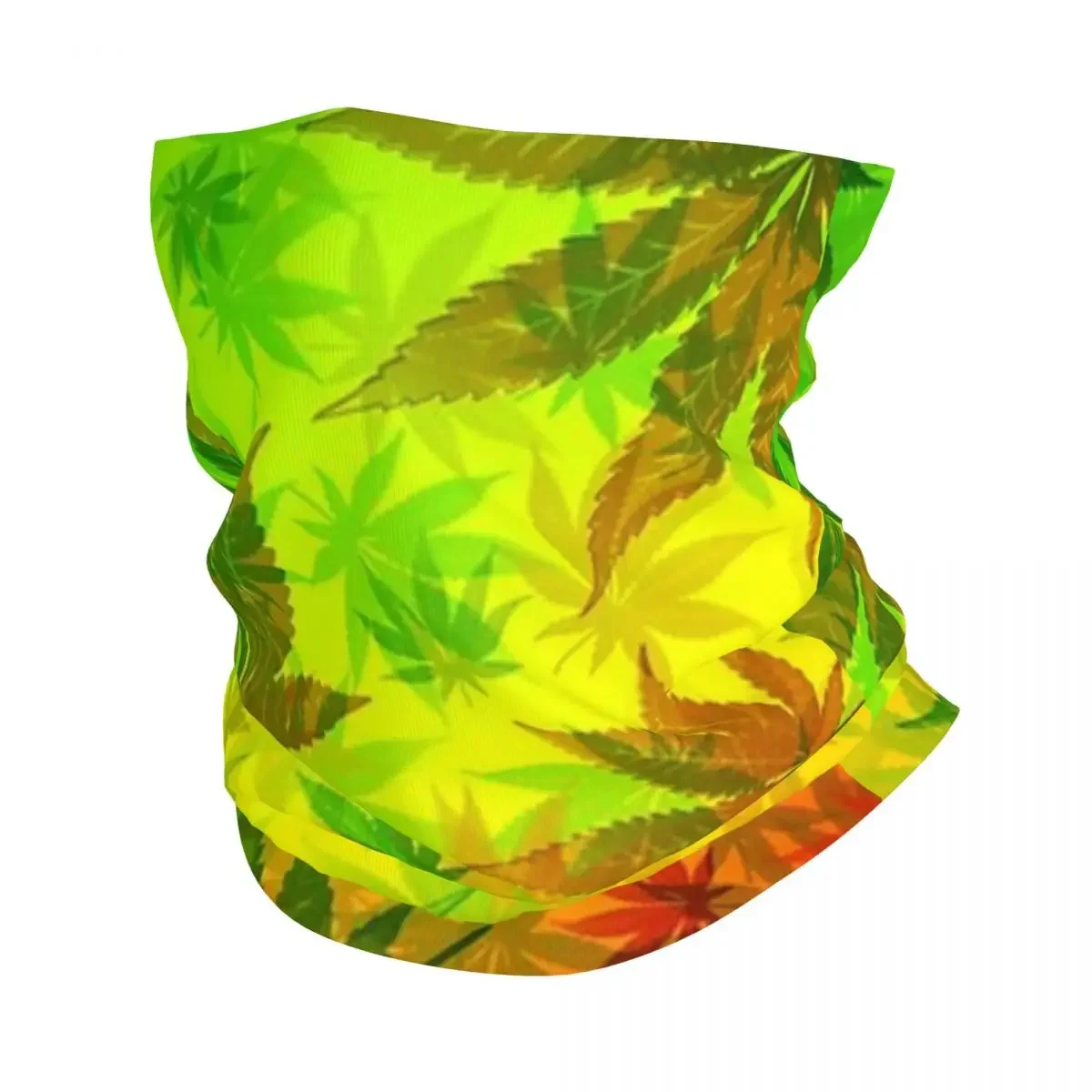 

Rasta Colors Leaves Nature Pattern Bandana Neck Gaiter Leaf Face Scarf Warm Cycling Scarf Hiking for Men Women Adult All Season