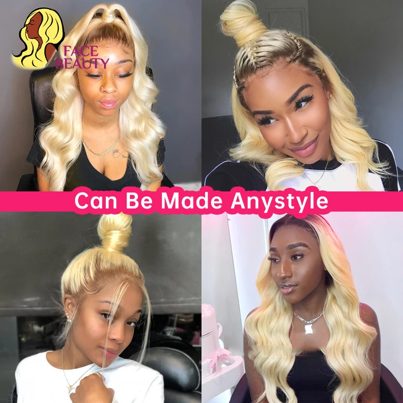 Facebeauty 1B/613 Brazillian Body Wave Human Hair Bundle 1/3/4 Pcs Two Tone Ombre Blonde Hair Dark Roots Weave Remy Hair Weft
