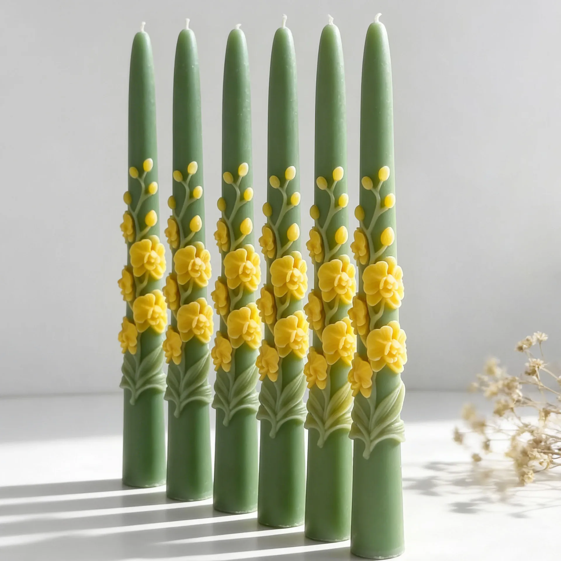 3D 롱 스템 팔레놉시스 난초 꽃무늬 실리콘 몰드 DIY 석고 왁스 레진 캔들 홀더 홈데코 선물용
