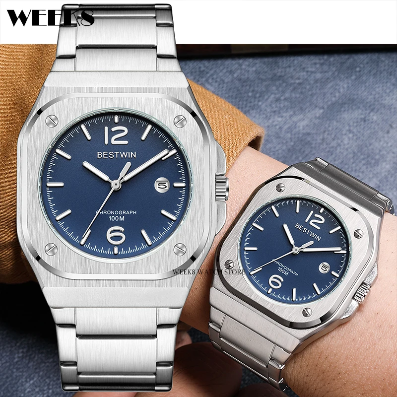 Luxury Men Watch Large Big Dial Square Quartz Wristwatch Sliver Gold Black Blue Reloj Classic Watches Business Man Brand Clock