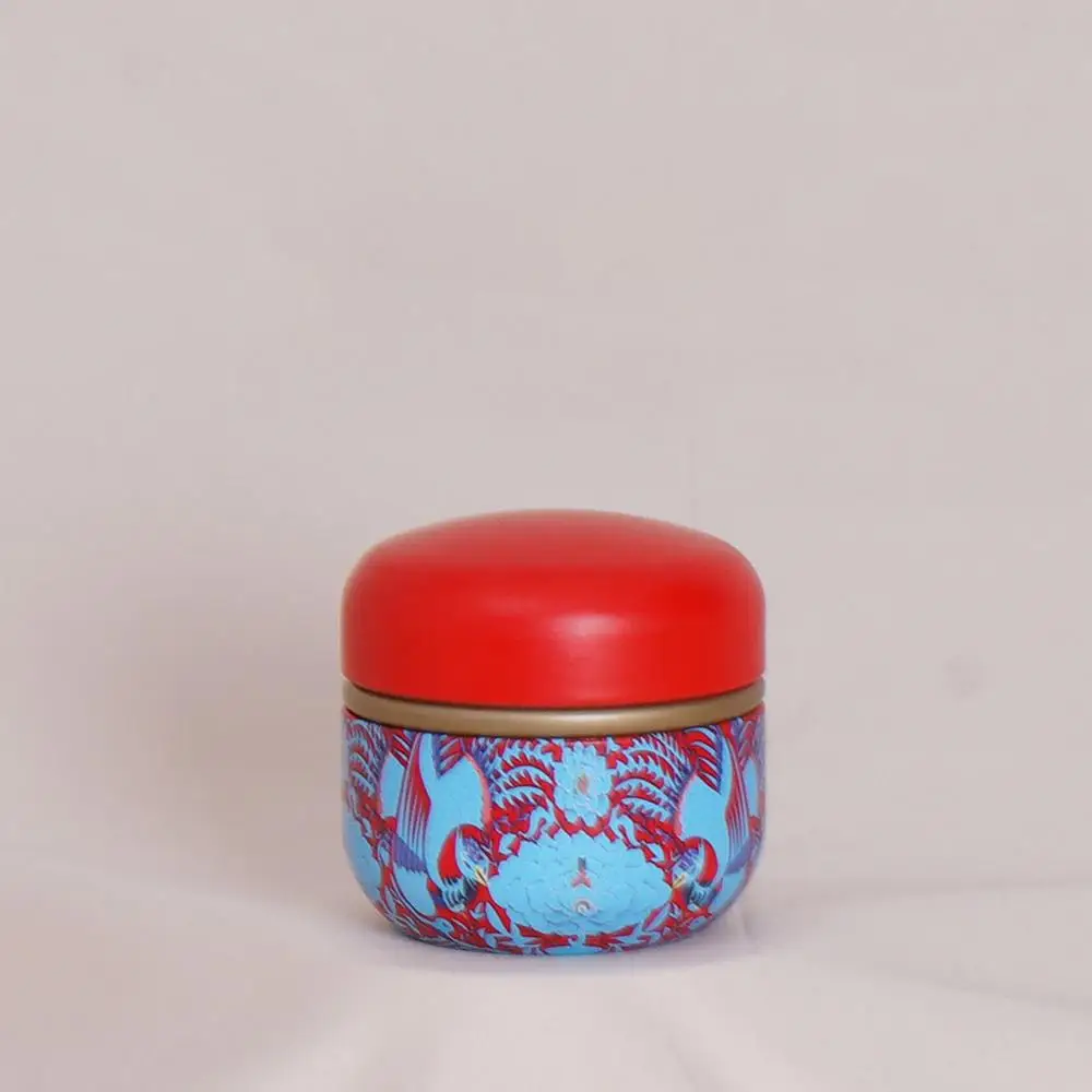 Universal Sealed Small Metal Tea Caddy Mini Portable Travel Round Cans Packaging Box Iron Storage Jar