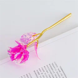 Elegant 24k Gold Foil Rose - Timeless Gift for Weddings, Home Decor, and Special Occasions (Rose red)