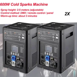 2Pcs/Lot cold sparks machine with Flight Case 600w Cold Firework Machine DMX Remote Control Sparking Spark Machine For Wedding