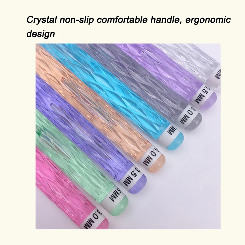 8-piece color clear crochet hook kit ABS Ergonomic crochet DIY knitting tool crochet kit,crochet hooks,knitting supplies,knitting craft supplies