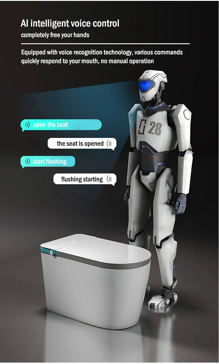 Description Picture 4 of itemYYHC Automatic Sanitary Ware Items Ceramic Toilet Bowl Black Bathroom Wc Intelligent Smart Bidet Toilet