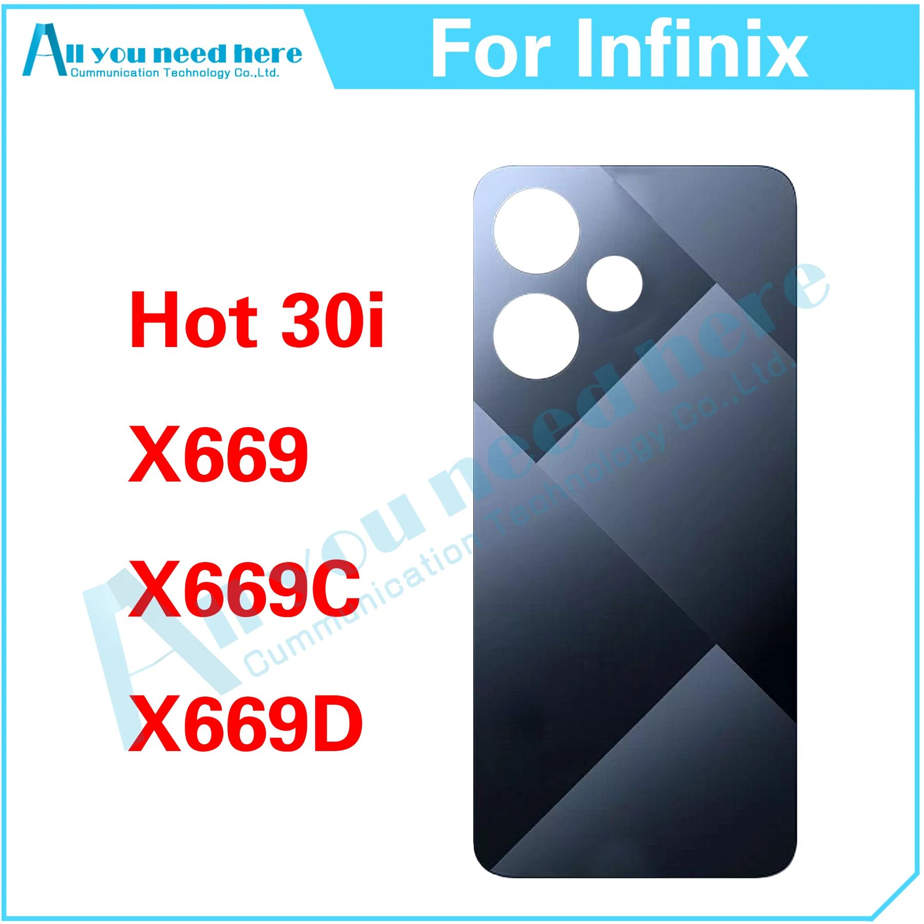 

10PCS For Infinix Hot 30i X669 X669C X669D Hot30i Rear Case Battery Back Cover Door Housing Repair Parts Replacement