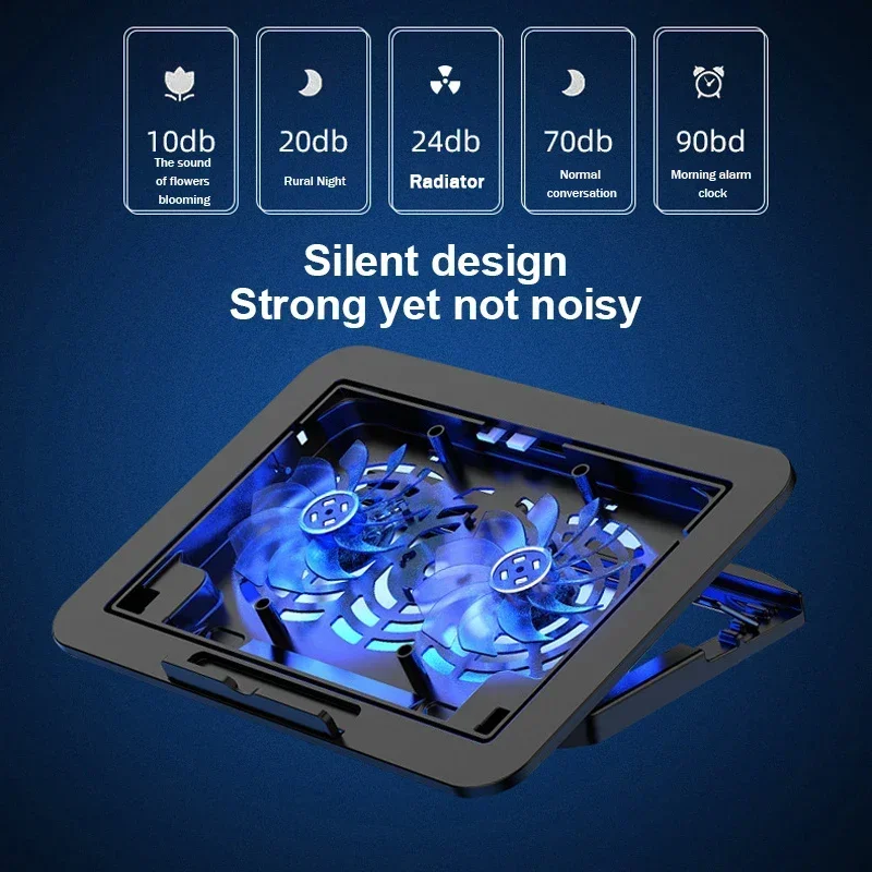 7 Height Adjustable Air-cooled Cool Wind Gaming Laptop Cooler Large Size For 12-17'' Tablet Notebook Cooling Pad 1200_voghion.com