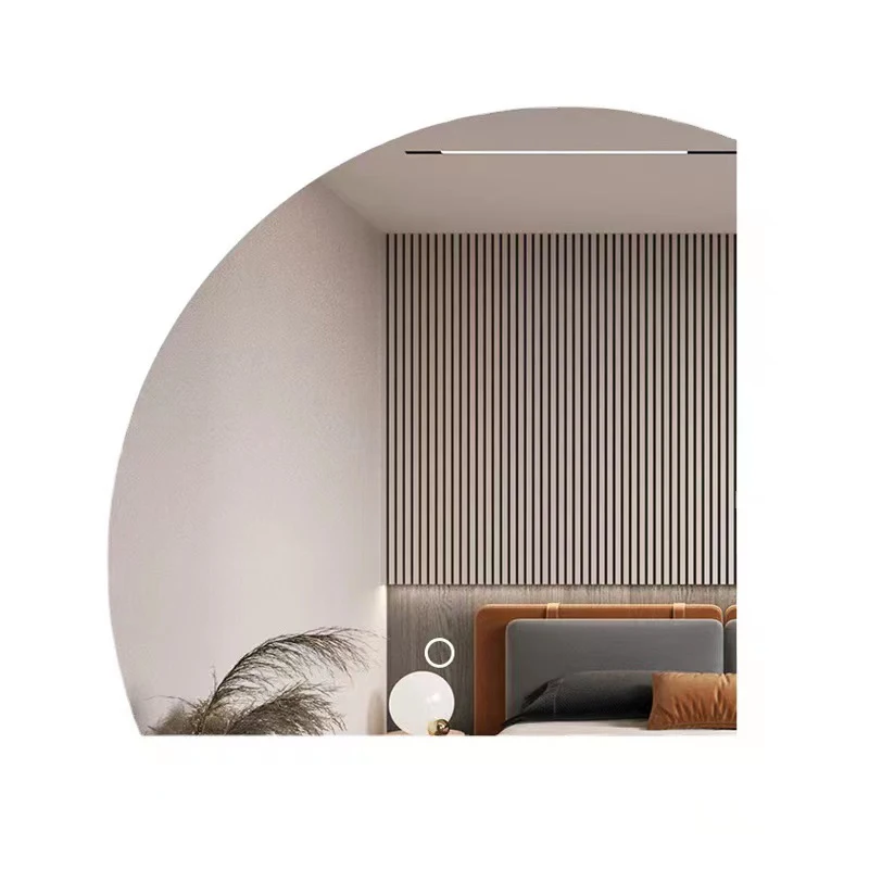 Bathroom mirror frameless touch sensor Bluetooth decorative wall mounted intelligent bathroom half moon mirror with LED light