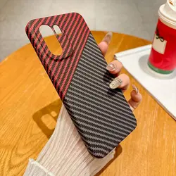 Ultra - Thin Carbon Fiber Texture Case with Heat Dissipation and Anti - Drop Protection for OnePlus Ace6 (Black red)