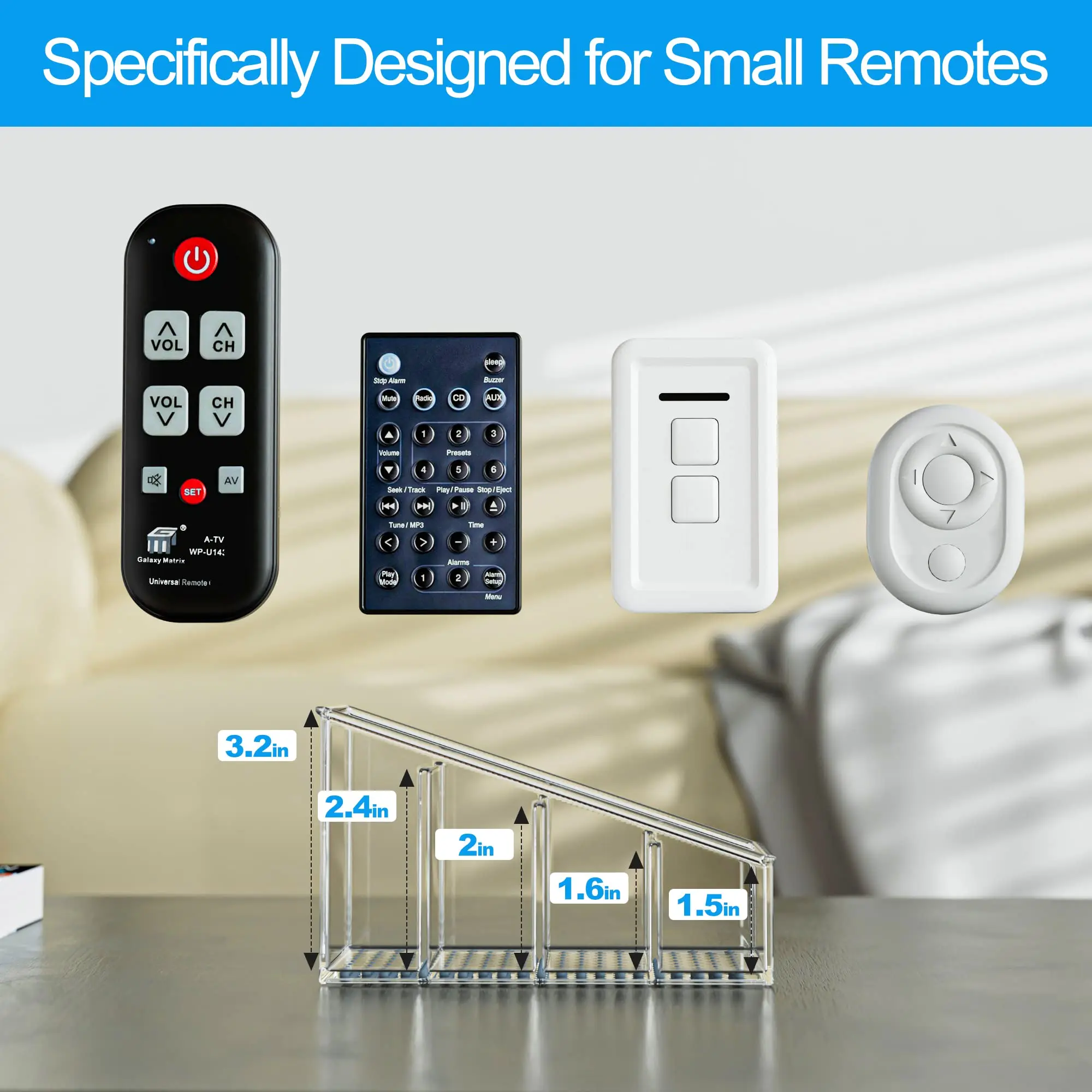 1Pcs Remote Control Holder Clear Plastic Caddy Remote Organizer for Table Small TV  Remote control Holder Storage 3