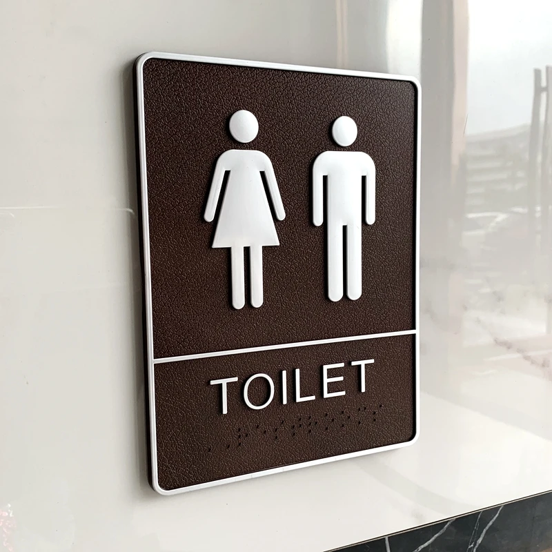 Restroom Signs Men and Women Wall Stickers Toilet Door Signs High-grade Public Toilet  Club Hotel Public Bathroom Signage