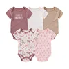 5 Pcs/Lot Four Seasons Fashion Cartoon Short Sleeve Baby Boy Girl Bodysuits Soft Newborn Onesies Clothes 4