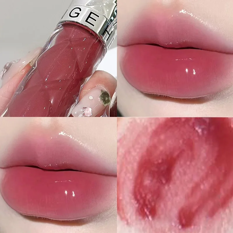 HERORANGE Nude Mirror Lip Gloss Clear Moisturizing Hydrating Water Light Glass Jelly Plump Lip Glaze Oil Lipstick Tint Cosmetic 3