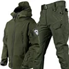 Winter Tactical Sets Men Outdoor Work Fleece Jacket Waterproof Shark Skin Soft Shell Hooded Jacket Multi-pocket Cargo Pant 2 Pcs 3
