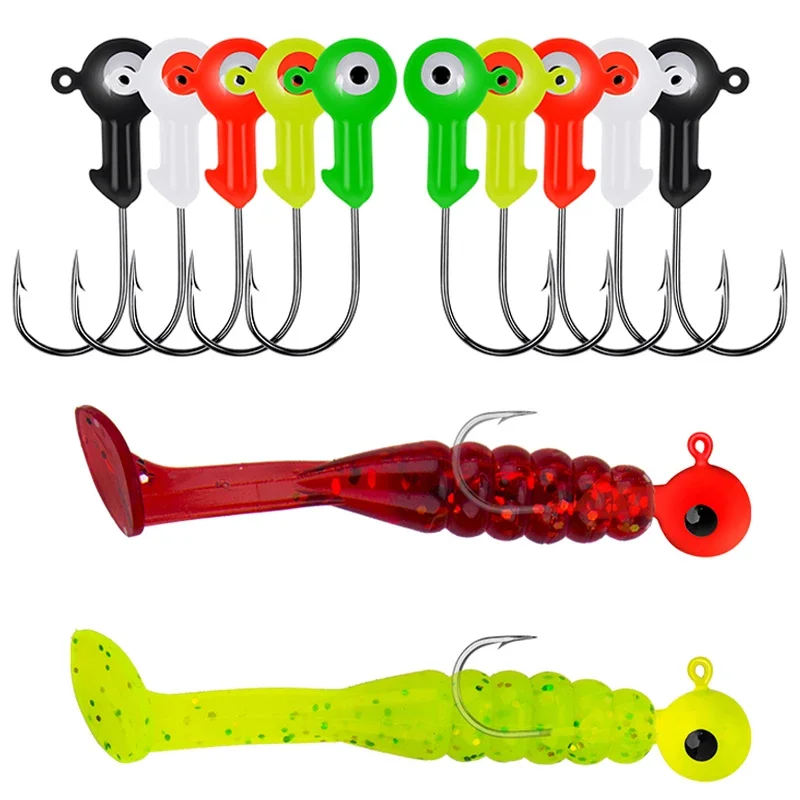 

5 pcs/lot Jig Head Fishing Hooks 1.8g 3.5g 7g fishing hook lead head Jig lure hard bait soft worm jig hook for Soft Worm Fishing