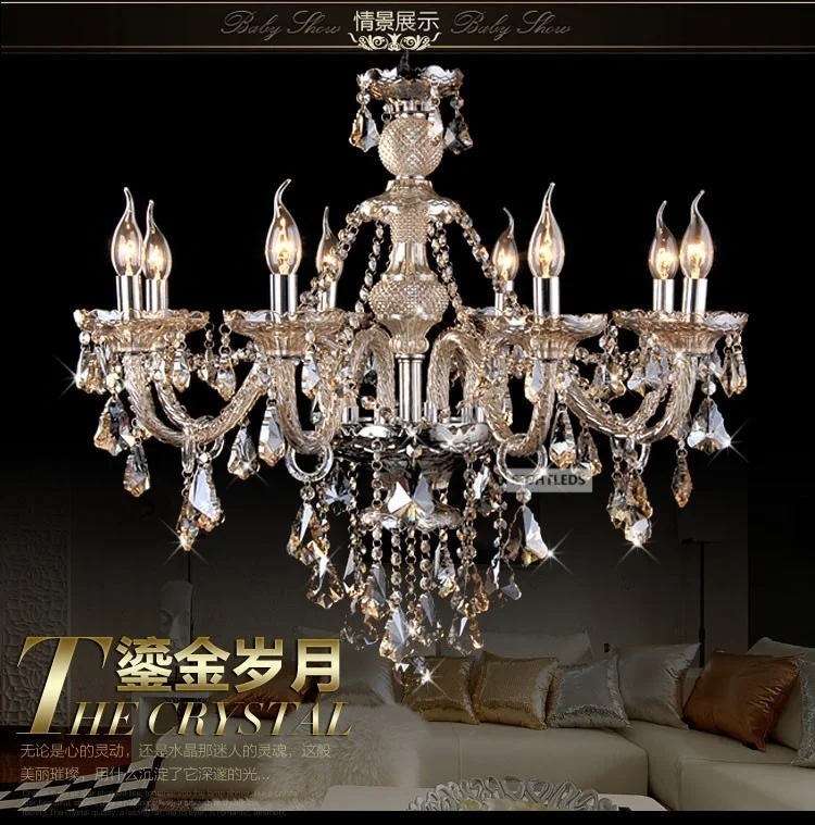 Luxury Chandelier Lustre Crystal Chandelier 6/8/10/12/15/18 Arms Optional Lustres De Cristal Chandelier LED Without Lampshade flush mount chandelier