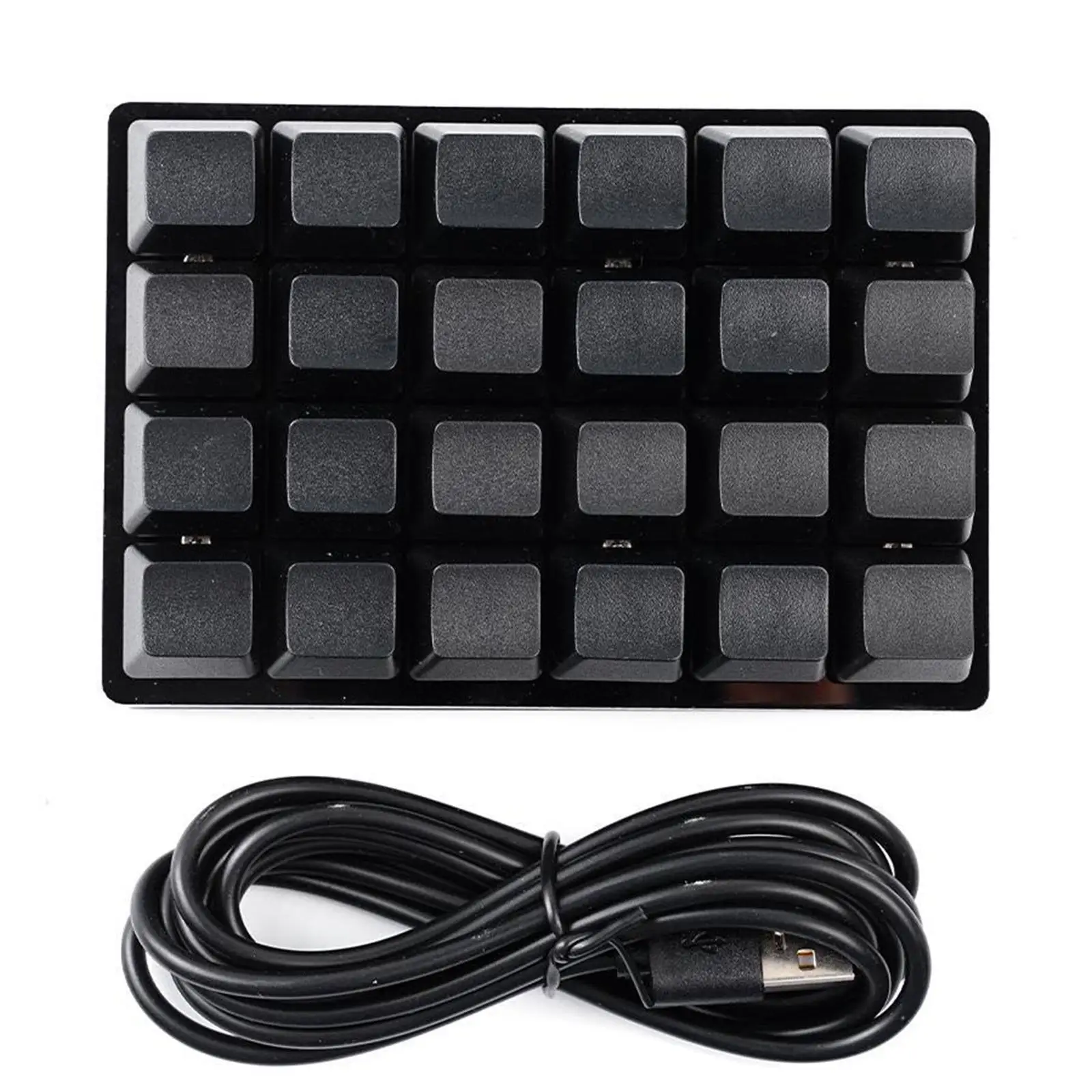 Compact Black 24-Key Custom Mechanical Keyboard with Programmable Keys