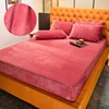 WASART Winter warm coral fleece fitted sheet elastic mattress protector cover couple 2 people luxury double bed bedsheet 150/180 1