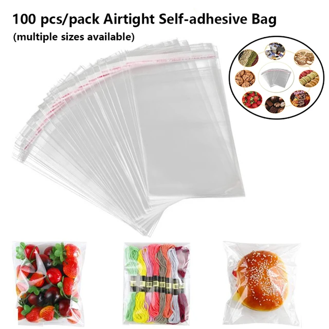 Bolsa de celofán autoadhesiva transparente, bolsas de plástico autoadhesivas  para regalo, joyería, Dulces, galletas, embalaje, 100 unidades - AliExpress