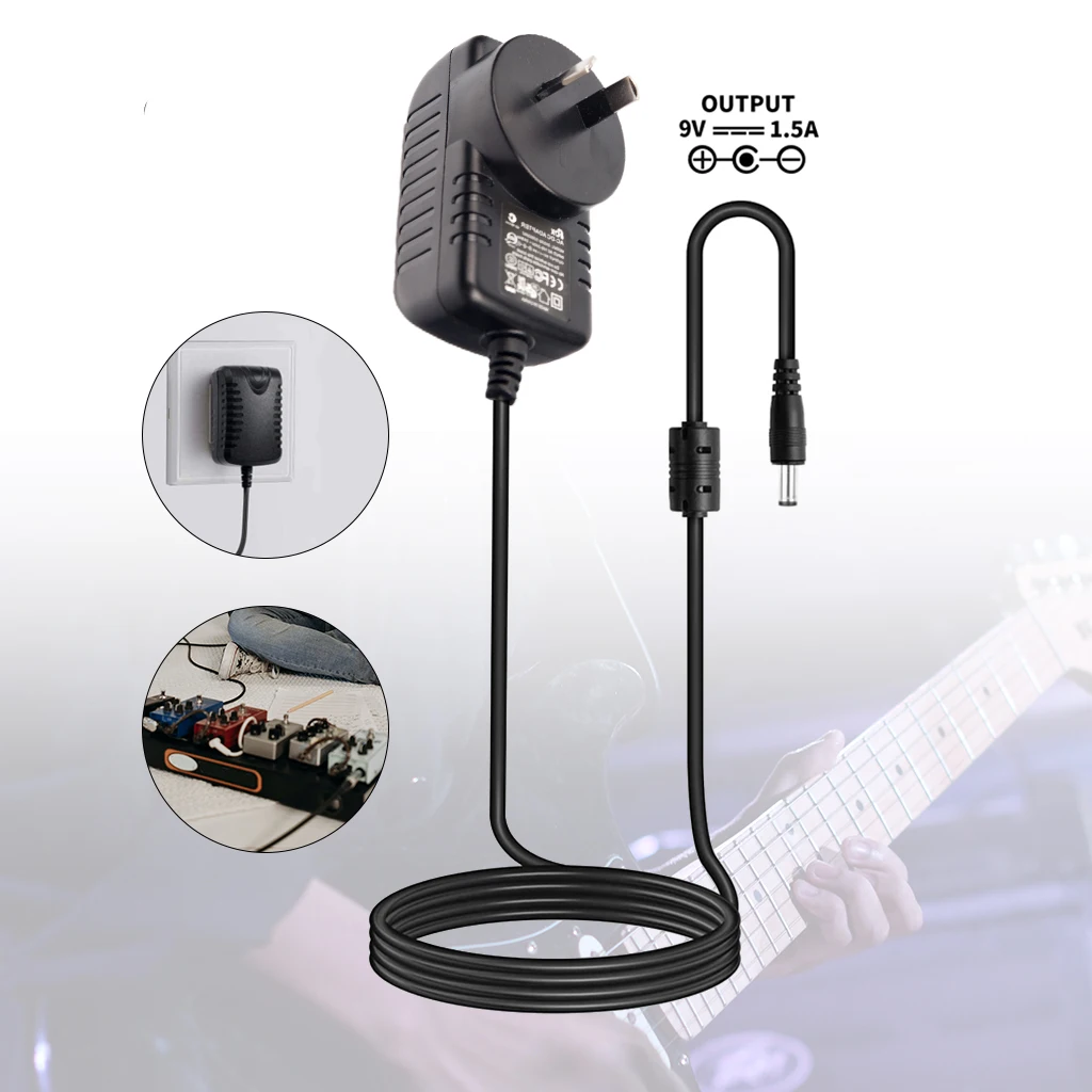 

Adaptor Power Adapter Electric Guitar Effect Device Pedal Supply Power Charger Electric Guitar Accessories-AU Plug 9V 1.5A