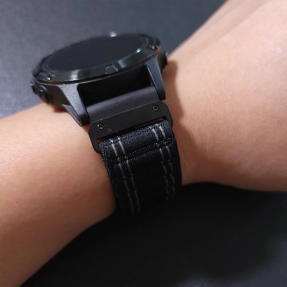 Premium Nylon Watch Strap for Garmin fenix and Enduro Series – QuickFit Bands, 22mm/26mm Adjustable
