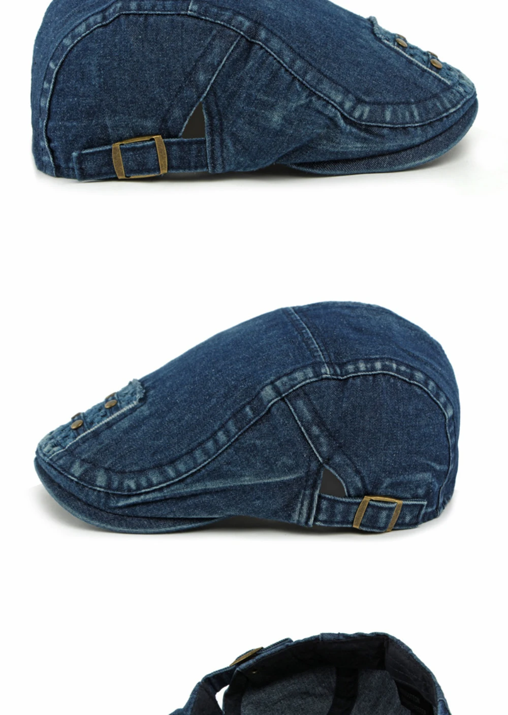 HT4862 Berets für Männer Frauen Neue Alle Jahreszeiten Denim Baskenmütze Mütze Männlich Weiblich Baumwolle Ivy Flache Kappe Einstellbar Künstler Maler Baskenmütze Hut – Detail 12