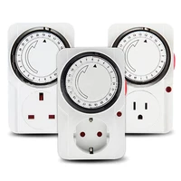 24 Hour Cyclic Timer Switch Kitchen Timer Outlet Universal Timing Socket Mechanical Timer 220VAC UK EU US Plug Timing Socket 1