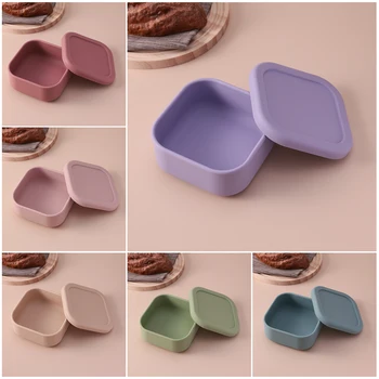 Color Kids 1PCS Silicone Lunch Box Microwave Safe BPA Free Food Storage Keeping Fresh Snack Bento For Outdoor Picnic Tableware 1