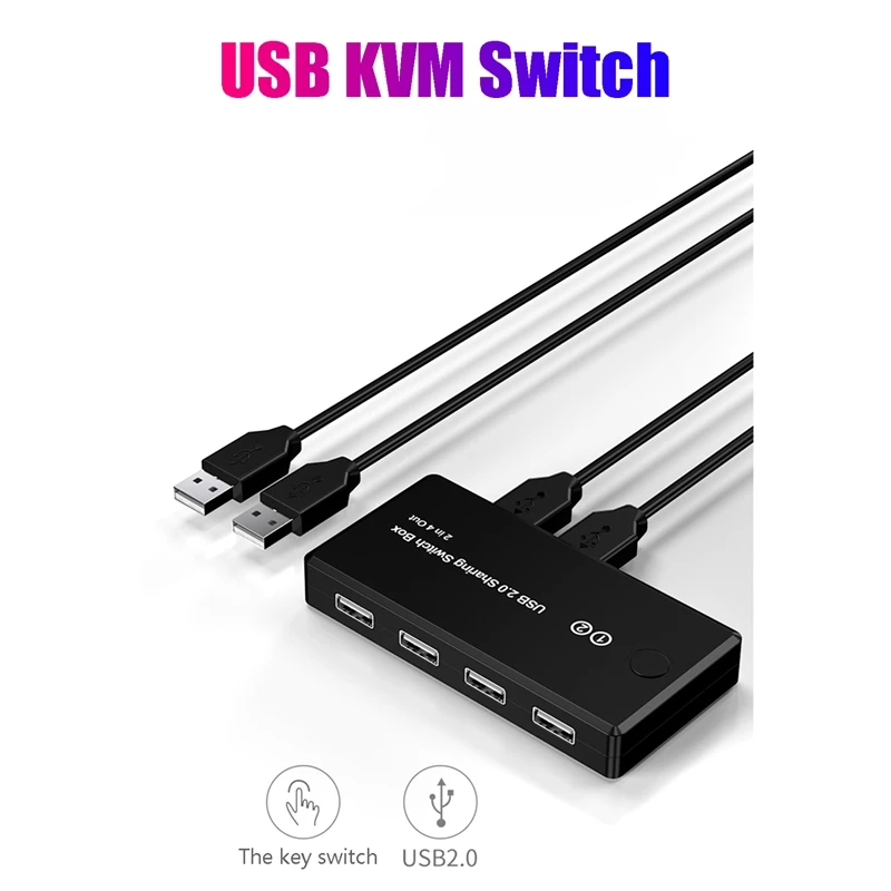Usb Kvm Switch Usb 2.0 Switcher Printer Sharing Switcher Per Windows Mac Linux Pc Keyboard Mouse 2 In 4 Out Usb Switch