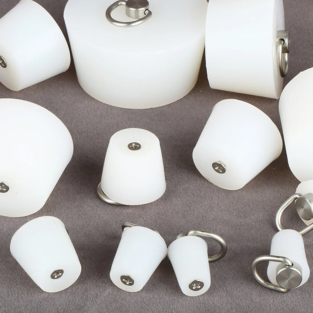 With D Ring Handle Pipe Tube Hole Plugs Sealing Plugs Tapered Silicone Rubber Stopper Diameter 14-200mm