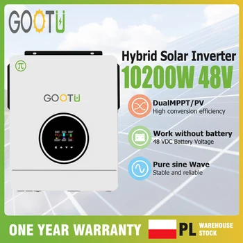 GOOTU 6.2KW/10.2KW Hybrid Solar Inverter Dual Output 24V/48V MPPT 160A Pure Sine Wave On/Off Grid for Home Power Supply 1