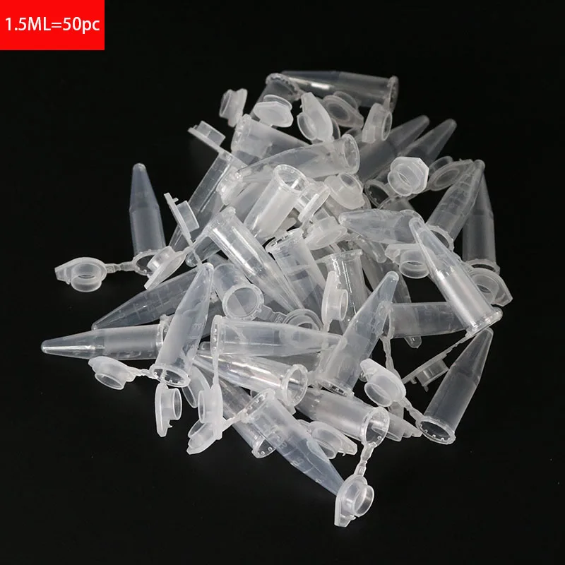 Transparent Mini Plastic Test Tube Centrifuge 50 Pieces 1.5ML Management Unit For Laboratory Sample Containers School plastic test tubes,centrifuge tube
