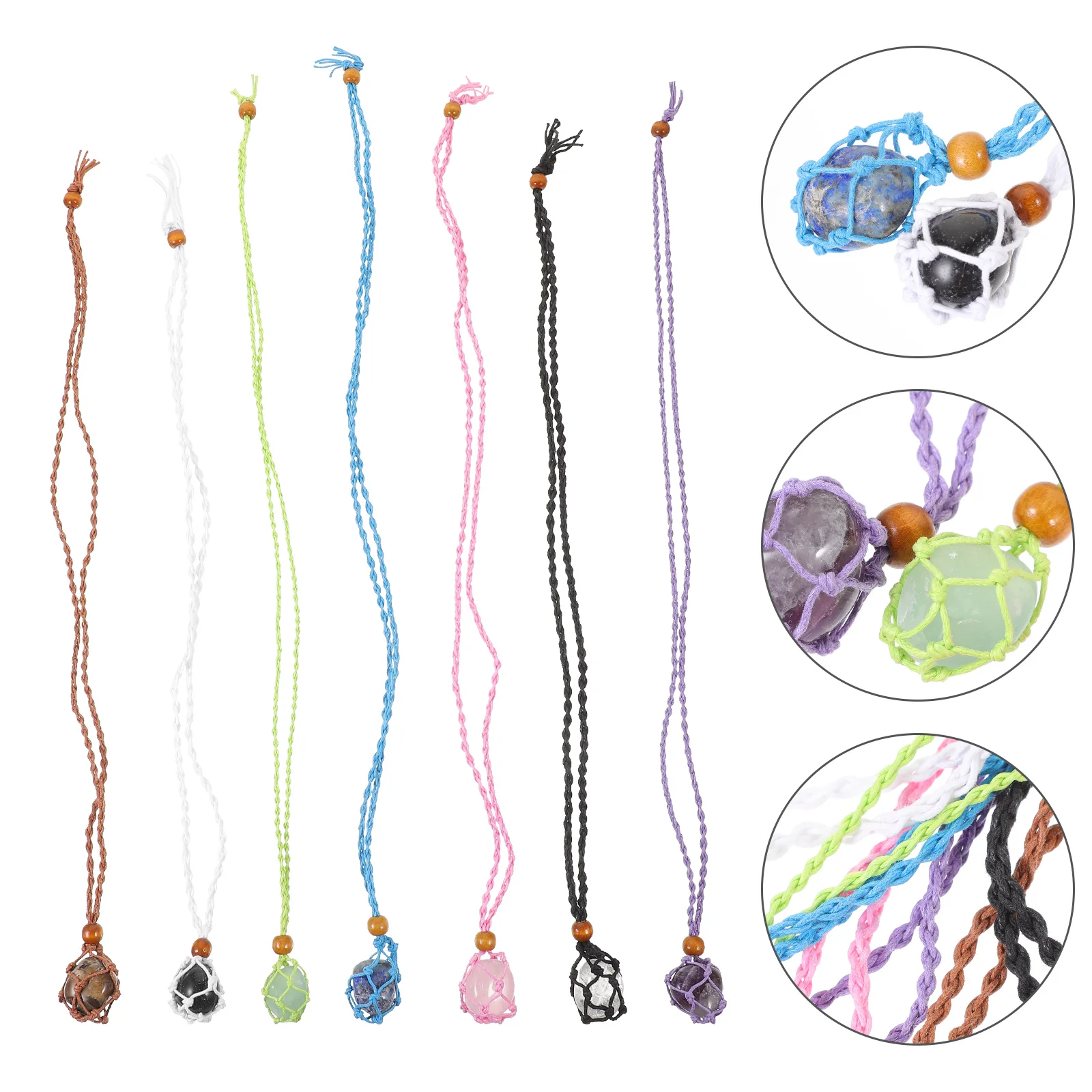 

7 Pcs Necklace Stand Pendant Women Vintage Sweater Chain Long Necklaces Fashion Jewelry Crystal Man