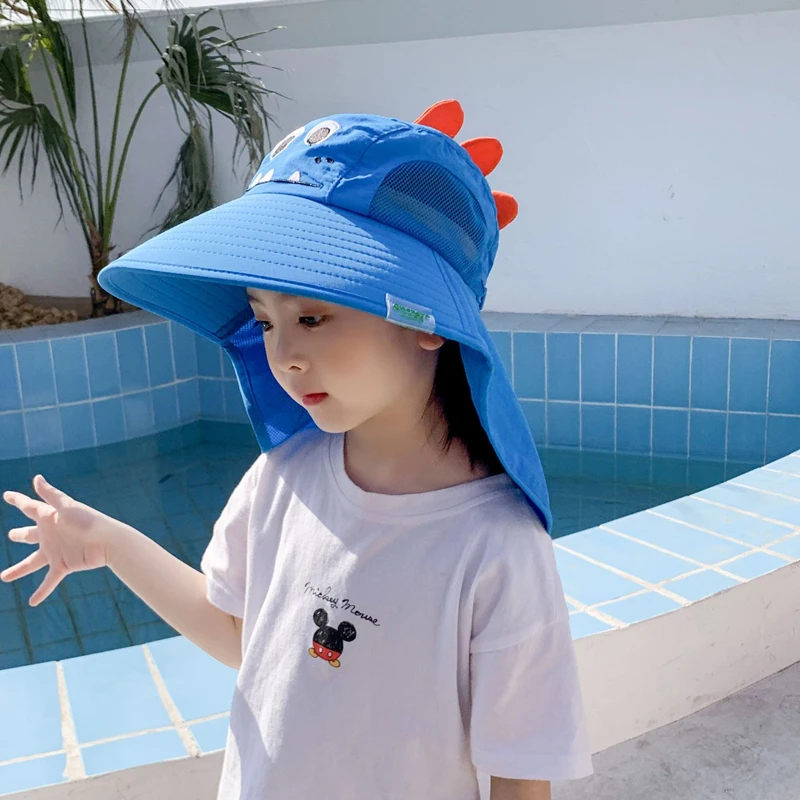 Chapeau d'extérieur d'été pour enfants, couvre-cou et oreilles, protection solaire, casquettes de plage, casquette à rabat pour enfants, garçons et filles