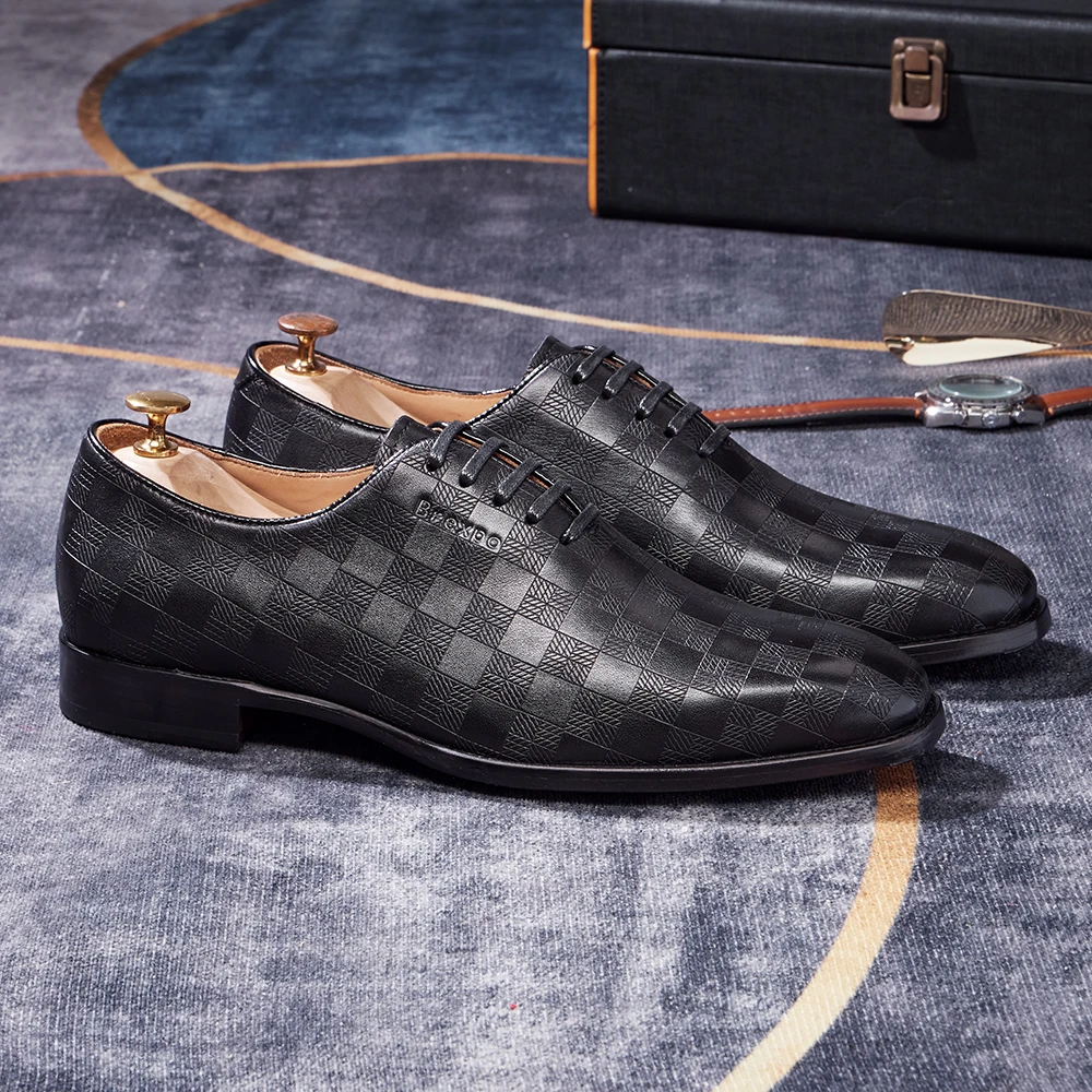 Hochwertige, handgefertigte Oxfords-Solen aus echtem Leder für Herren, poliert/geprägt, für Business, Hochzeiten und formelle Anlässe – Detail 3