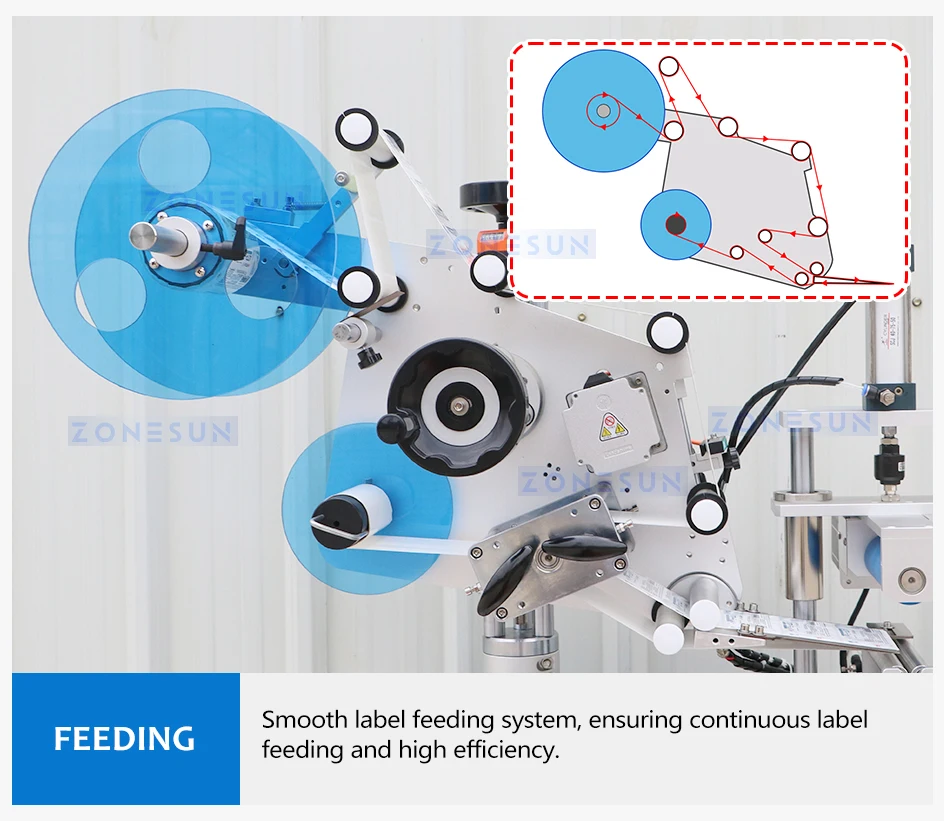 ZONESUN  Automatic Vial Round Bottle Sticker Labels Labeling Machine ZS-TB801D