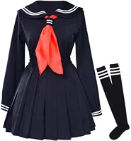 Classic Japanese School Girls Sailor Dress Shirts Uniform Anime Cosplay Costumes with Socks Set 1