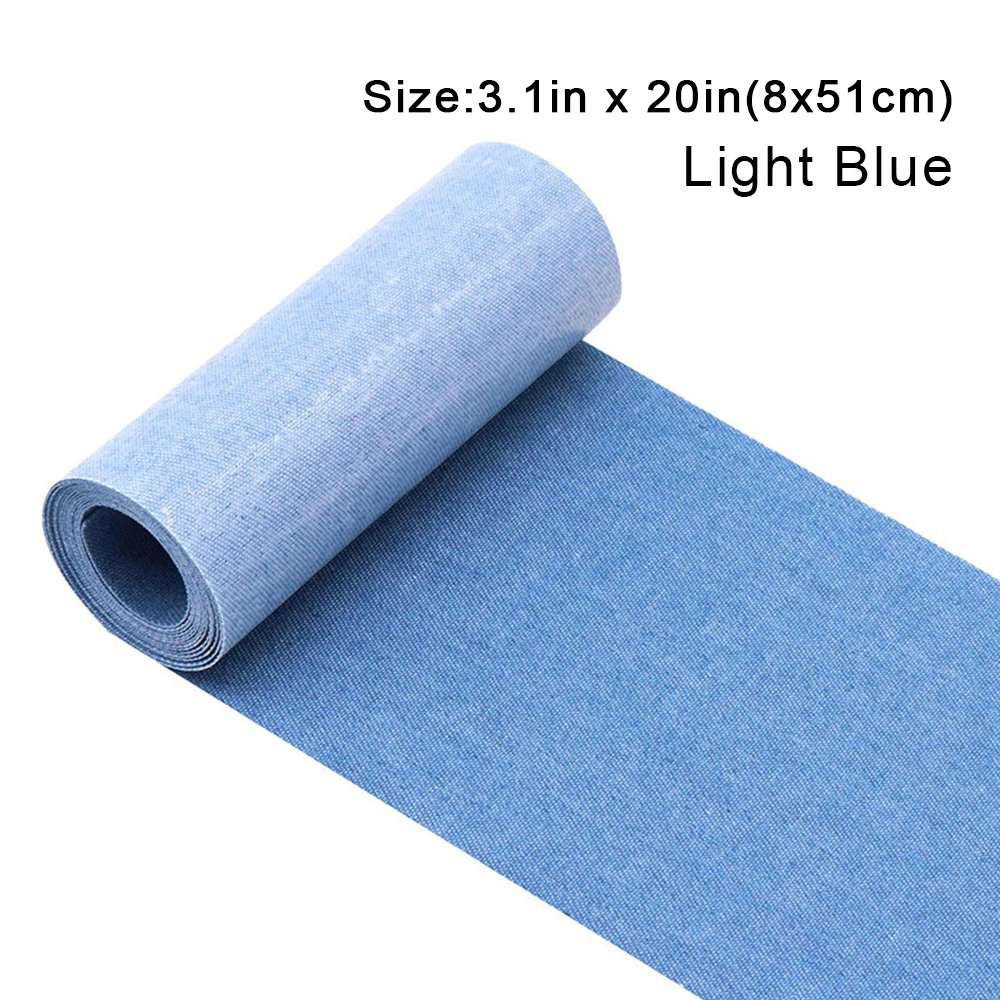 Denim Repair Iron-On Patches, Black & Blue Rectangle