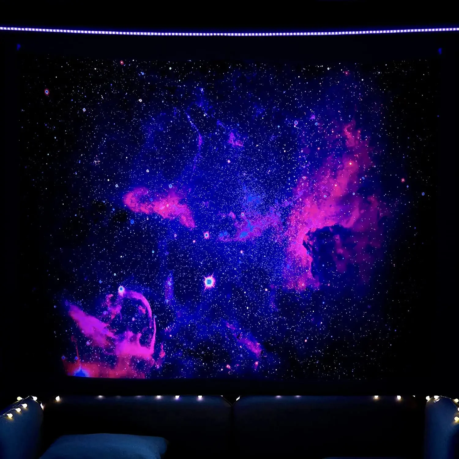 Black Light Astronaut Fluorescent Tapestry for Home Decor