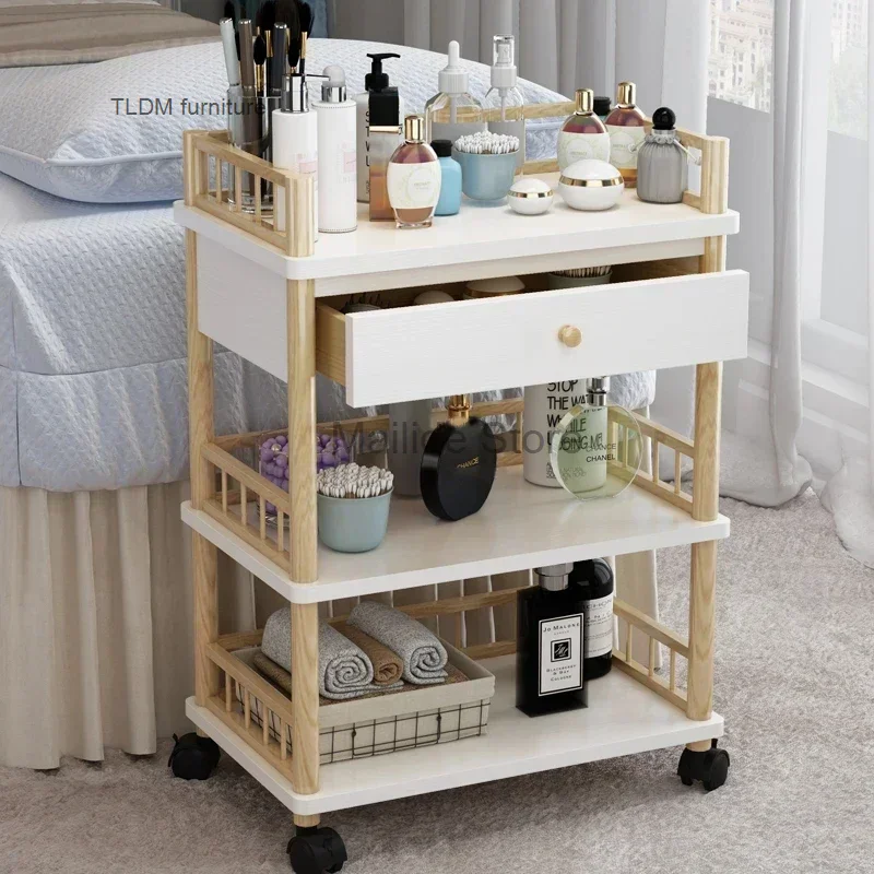 Beauty Salon Solid Wood Salon Trolleys Modern Salon Furniture Barber Shop Special Tool Trolley Storage Rack Home Mobile Trolley mobile rack для hdd agestar