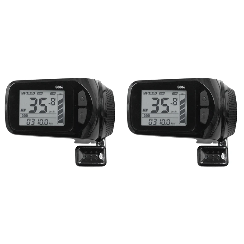 Display Lcd 24v 36v 48v 60v S886 Para Bicicleta Elétrica De