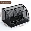 1PC Pen Holder Large Capacity Metal Desktop Storage Box for Office and School Supplies 2