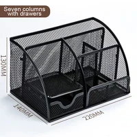 1PC Pen Holder Large Capacity Metal Desktop Storage Box for Office and School Supplies 2