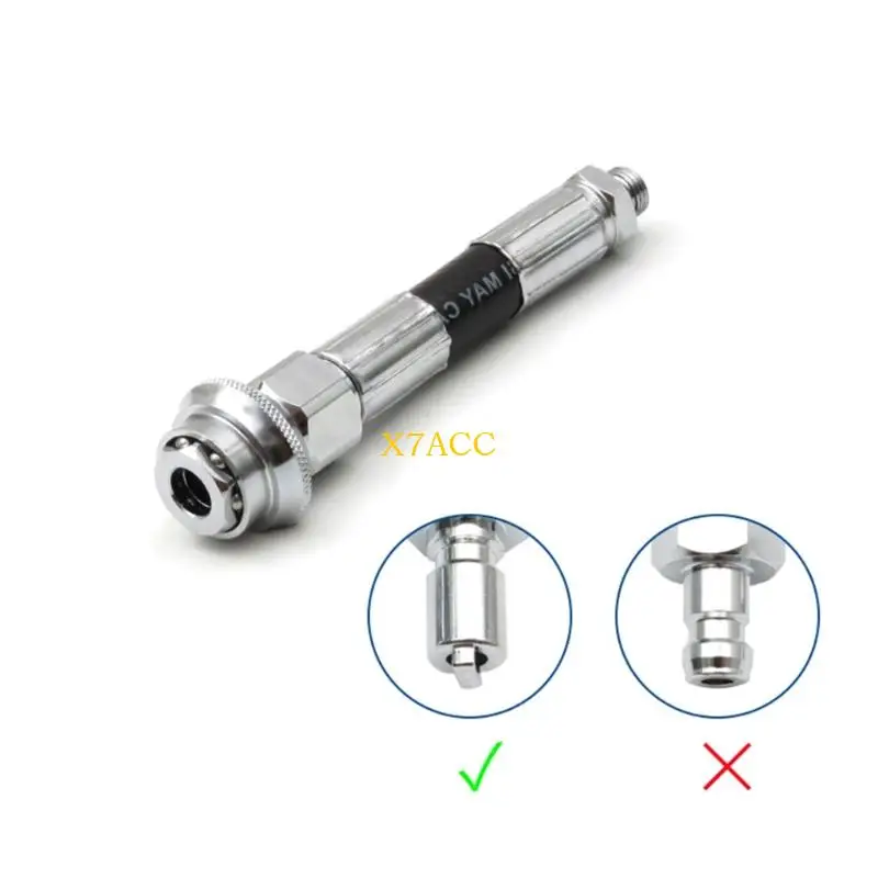 인플레이션 호스 교체용 X7AC 드라이 슈트 스레드 커넥터, 고무 슬리브가 있는 금속 피팅, 12mm 라인 크기, 암 엔드