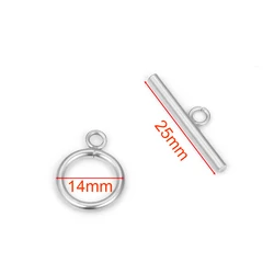 Stainless Steel Toggle Clasps for DIY Jewelry Making and Crafts - Set of 5 (Steel color 14mm)