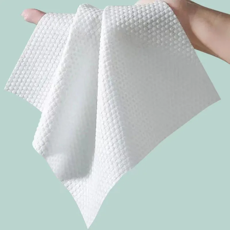 Фото Одноразовое полотенце для лица Washrag, утолщенное очищающее сухое и влажное удаление, мягкая мочалка с жемчужным узором, средство для снятия макияжа №4